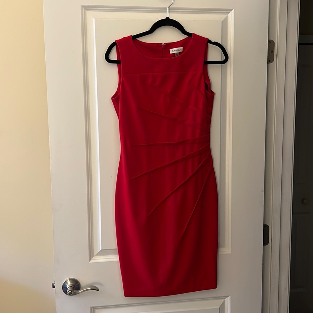 Red Calvin Klein dress